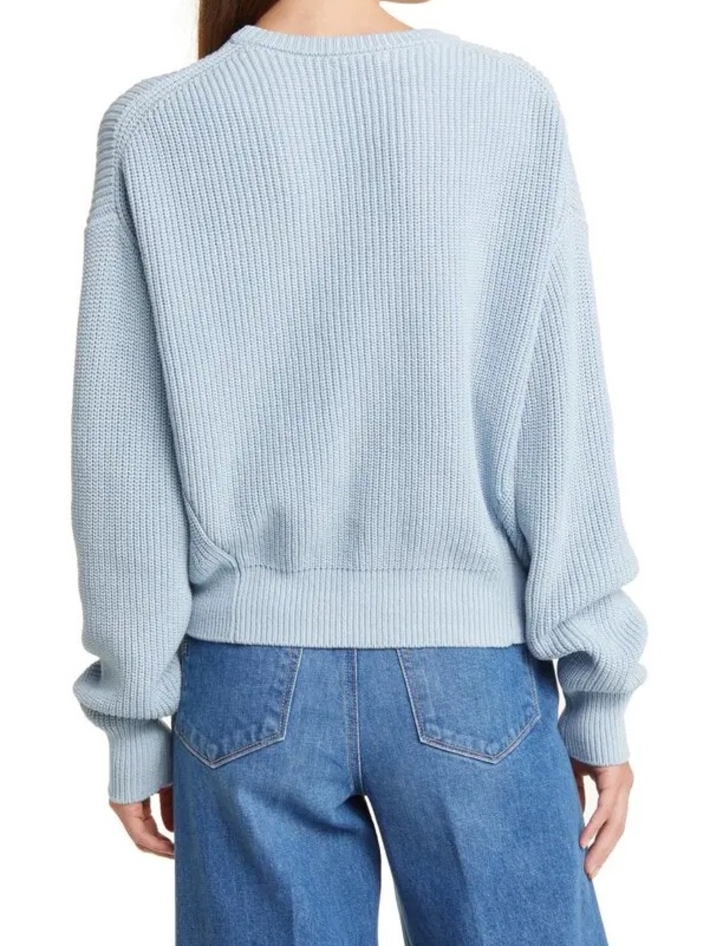 🩵Reformation Winnie Organic Cotton Sweater in Mineral • Ribbed Crewneck - Picture 5 of 7